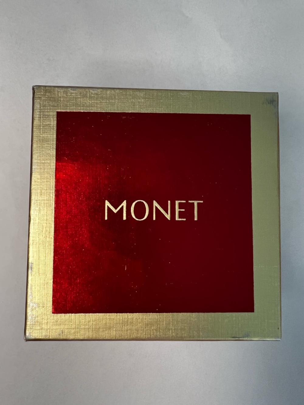 Collectible Monet Enamel Red Gold Angel Heart Trinket Box Vintage In Box - Picture 3 of 17